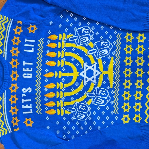 Hanukkah "Let's Get Lit" Sweater - Picture 2 of 6